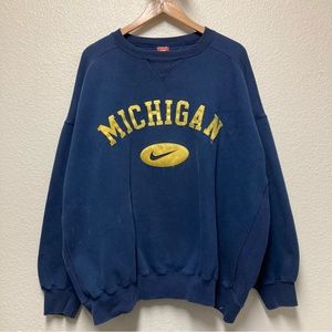 Vintage 90s University of Michigan Team Nike Crewneck Sweatshirt